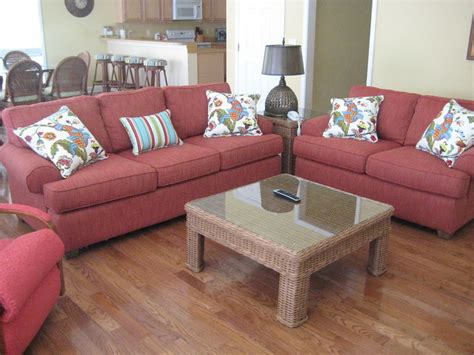 New red sofas in a durable woven fabric | Flickr - Photo Sharing!