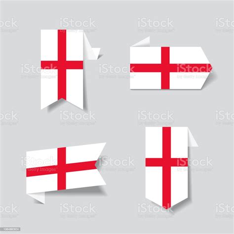 English Flag Stickers And Labels Vector Illustration Stock Illustration - Download Image Now ...