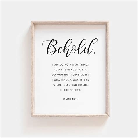 Isaiah 43:19 Behold I Am Doing A New Thing Bible Verse Wall | Etsy