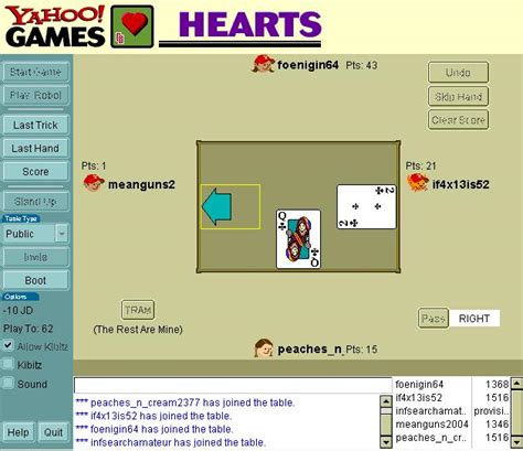 Play free Yahoo Hearts Online games.