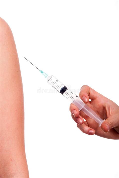 Doctor Give Injection To Caucasian Arm Stock Photo - Image of isolated, doctor: 31023352