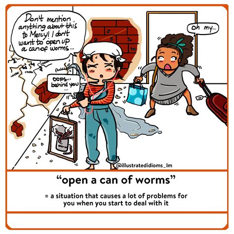 "open a can of worms" #idioms #englishidioms #illustratedidioms_lm # ...