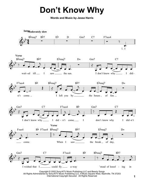 Norah Jones - Don't Know Why sheet music