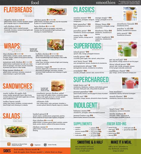 Tropical Smoothie Cafe Menu Nutrition Bahama Mama | Besto Blog