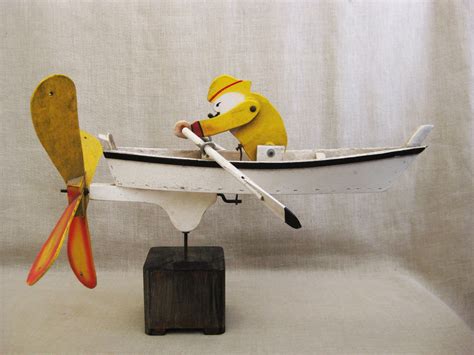 Vintage Whirligig Boat, Folk Art Sculpture, Wind Powered Toy, Sailor in Row Boat | Folk art ...