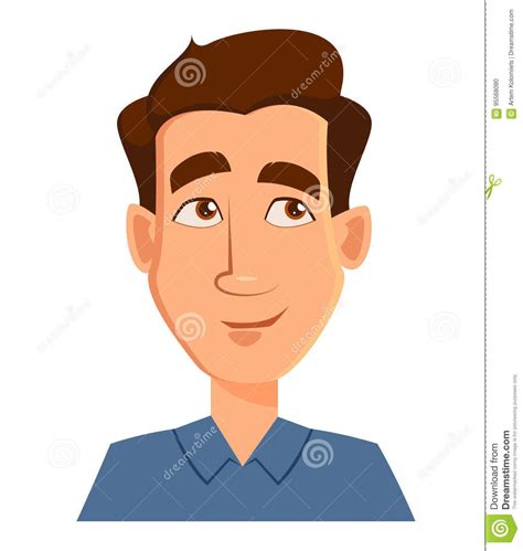 Face Expression Of A Man - Thinking. Male Emotions. Handsome Cartoon Character. Stock Vector ...