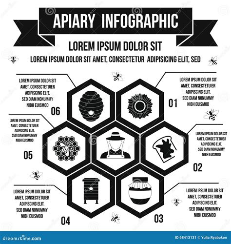 Apiary Infographic, Simple Style Stock Vector - Image: 68413131