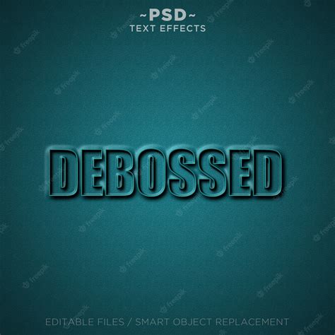 Premium PSD | Realistic debossed effects editable text