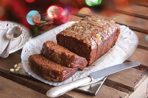 STICKY GINGER LOAF CAKE A sticky ginger loaf topped with crushed stem ...