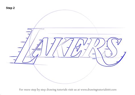 How to Draw Los Angeles Lakers Logo (NBA) Step by Step | DrawingTutorials101.com