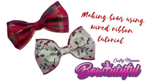 Making Christmas hair bows using wired ribbon / hair bow tutorial / how to make hair bows - YouTube