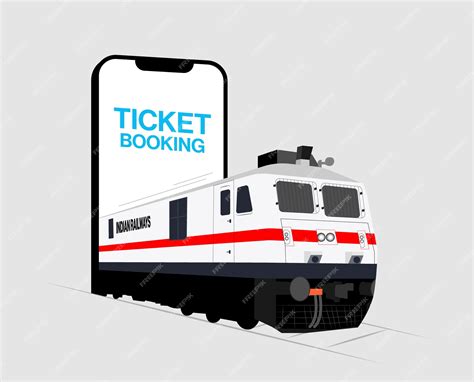 Premium Vector | Ticket booking through smartphone. Indian railway online booking vector