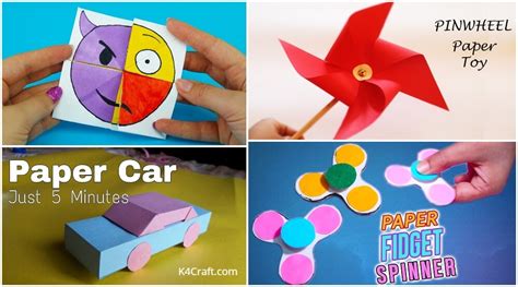 8 Coolest Paper Toys For Kids To Make At Home - Video Tutorials - K4 Craft