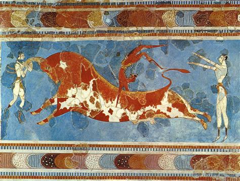 Minoan bull leaping mural | Minoan art, Ancient greek art, Greek art