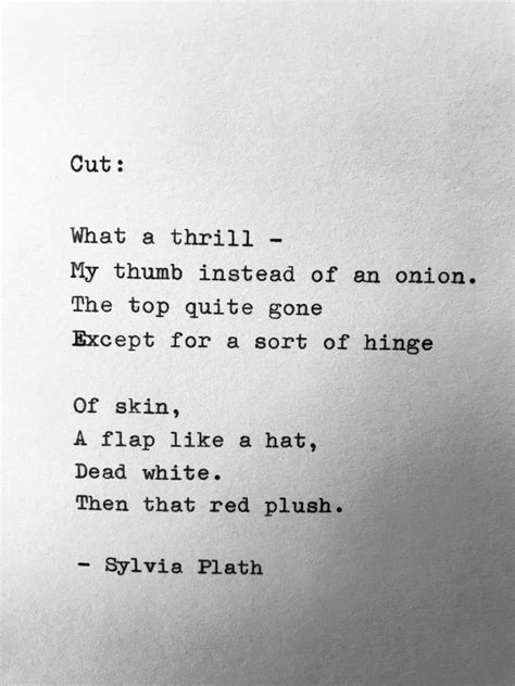 Sylvia Plath ' CUT ' Hand Typed Poem Vintage - Etsy Australia