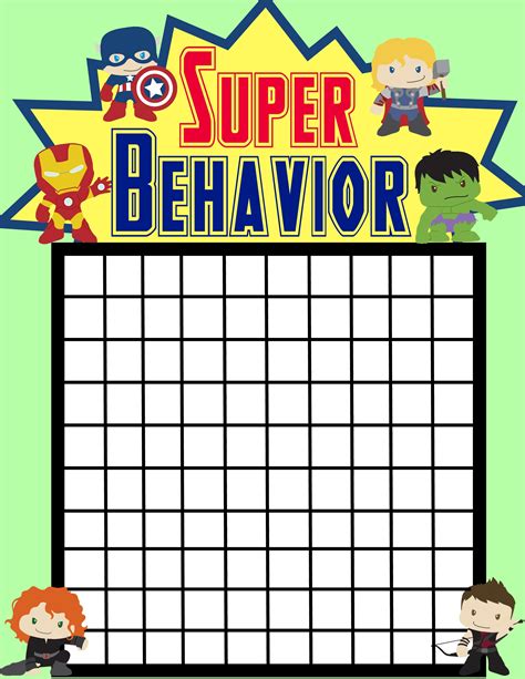 Reward chart kids, Superhero behavior chart, Reward chart