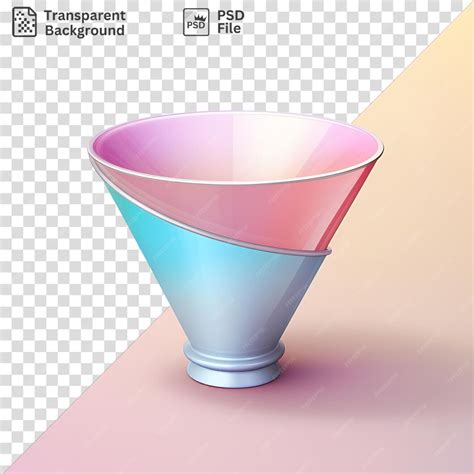 Premium PSD | Transparent background funnel on a pink background with a red arrow pointing to ...