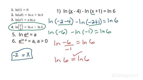 Solving Multi-step Equations Involving Natural Logarithms | Precalculus | Study.com