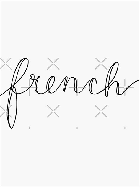 "French Class Cursive Label" Sticker by breannehope | Redbubble