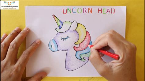 how to draw a unicorn head step by step for beginners - YouTube