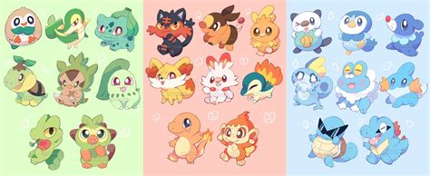 Pokemon Grass, Fire and Water starters! Who's your favorite? (Art by me) : r/FunSizeMini