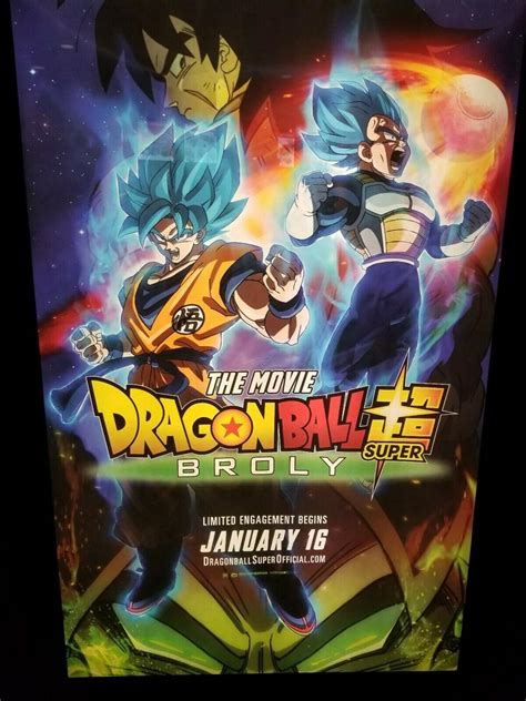 Dragon Ball Super Poster Goku Vegeta Blue Broly Movie movie post 27x40 original | #1982961031