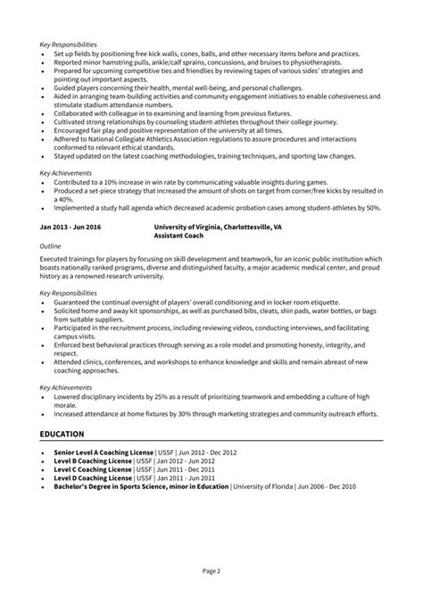 Assistant Coach resume example + guide [Land job interviews]