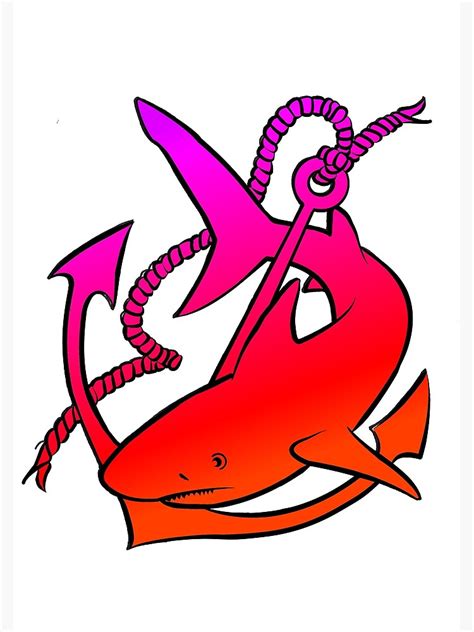 "Shark & Anchor Tattoo" Poster for Sale by DrDaxon | Redbubble