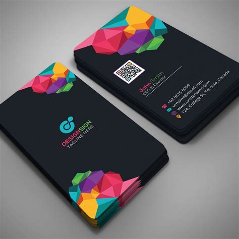 poly-shape-vertical-business-card-63944 Personal Design | Business cards creative, Business card ...