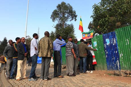 Male Residents Queue Ethiopian Presidential Elections Editorial Stock ...