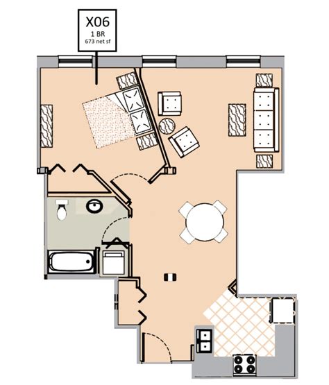 One or Two Bedroom Floorplans