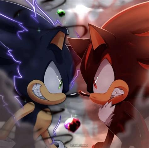 Dark Sonic vs Chaos Boost Shadow (art by: 2angelisimo) : r/SonicTheHedgehog