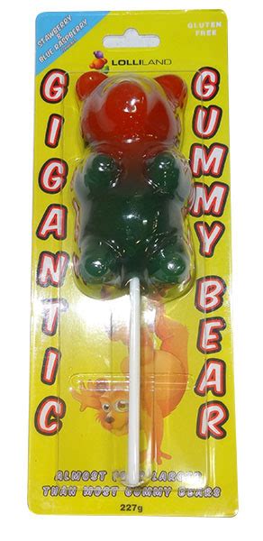 Ginormous Gummy Bear Strawberry & Blue Raspberry Flavoured 227g Gummy ...