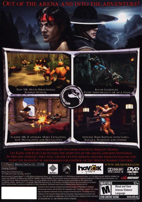 Mortal Kombat Shaolin Monks Sony Playstation 2 Game