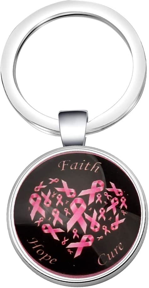 Breast Cancer Keychain Pink Ribbon Breast Cancer Awareness Gifts Faith Hope Cure Cancer Survivor ...