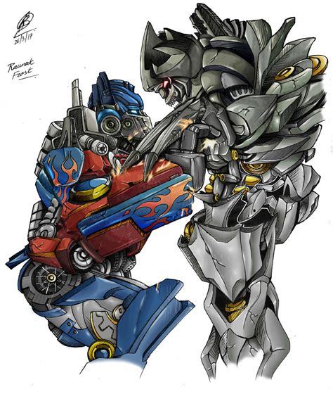 Optimus Prime vs Megatron colour by FrostTheBatman on DeviantArt