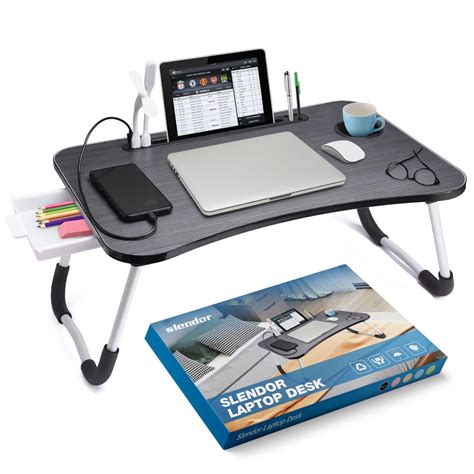 Slendor Laptop Desk Laptop Bed Stand Foldable Laptop Table Black for ...