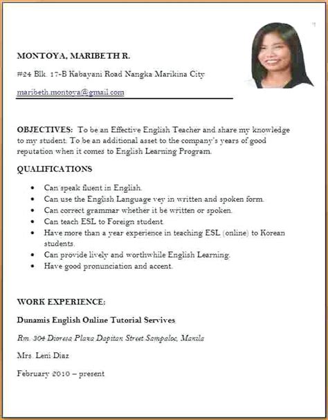 Sample Of Resume Format For Job Application - Resume Format | Job ...