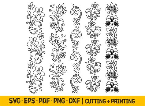 Flower Border Svg Files for Cricut Wedding Flowers Svg Cricut - Etsy