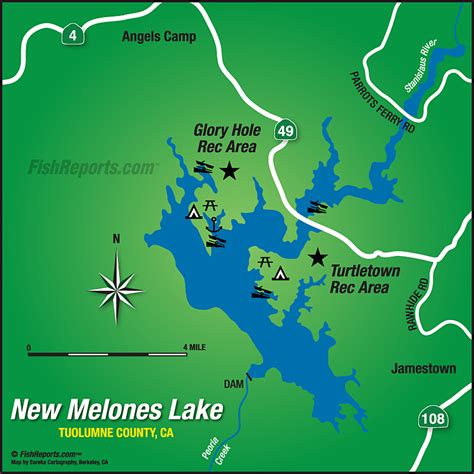 New Melones Reservoir - Fish Reports & Map