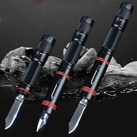 Self Defense Torch Emergency LED Mini Survival Flashlight Security Protection Tactical Pen ...