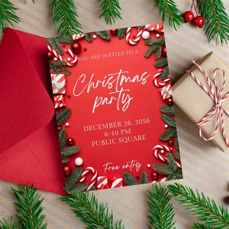 Editable Christmas Party Invitation Christmas Cards 2023 - Etsy