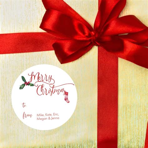 Personalized Gift Labels, Christmas Stickers, Custom Holiday Stickers ...