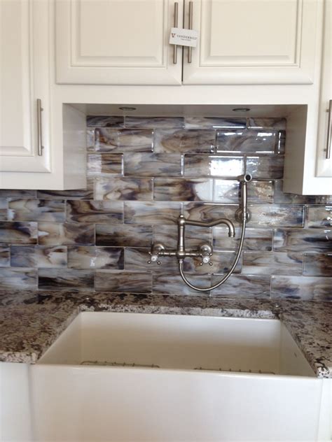 Fused Glass Streaky Brown Subway Tile for Kitchen Backsplash|Designer ...