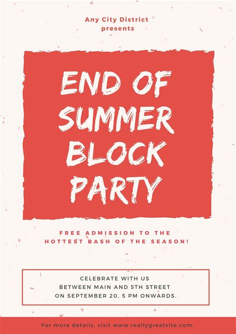 Free custom printable block party poster templates | Canva