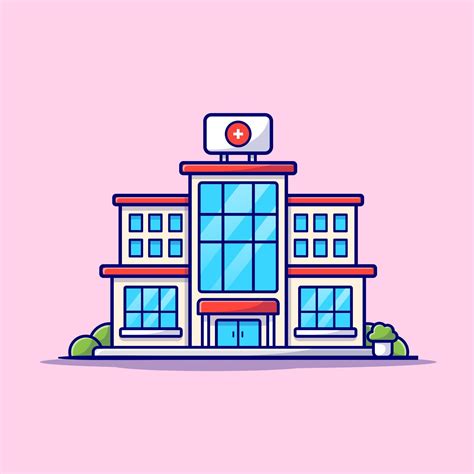 Hospital Building Cartoon Vector Icon Illustration. Healthy Building Icon Concept Isolated ...