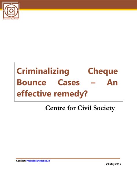 Criminalizing Cheque Bounce Cases – An