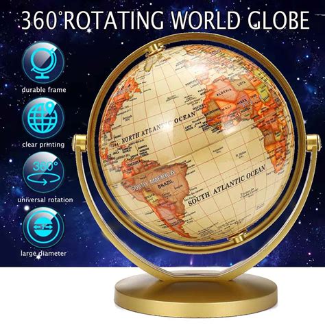 Terrestrial Earth Globe World Map With Stand Geography Education Toy Home Decoration Office ...