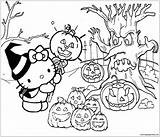 Scary Hello Kitty Halloween Coloring Pages Coloring sketch template