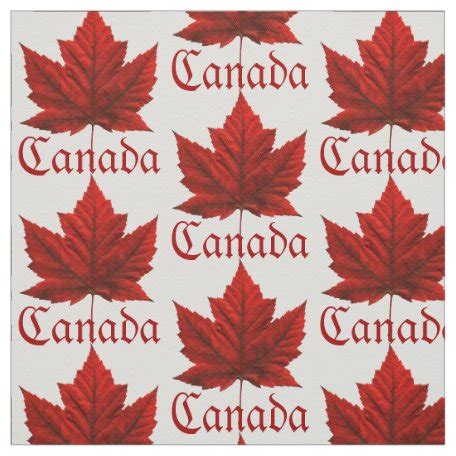 Canada Fabric Canada Flag Fabric Customized Fabric | Zazzle.com